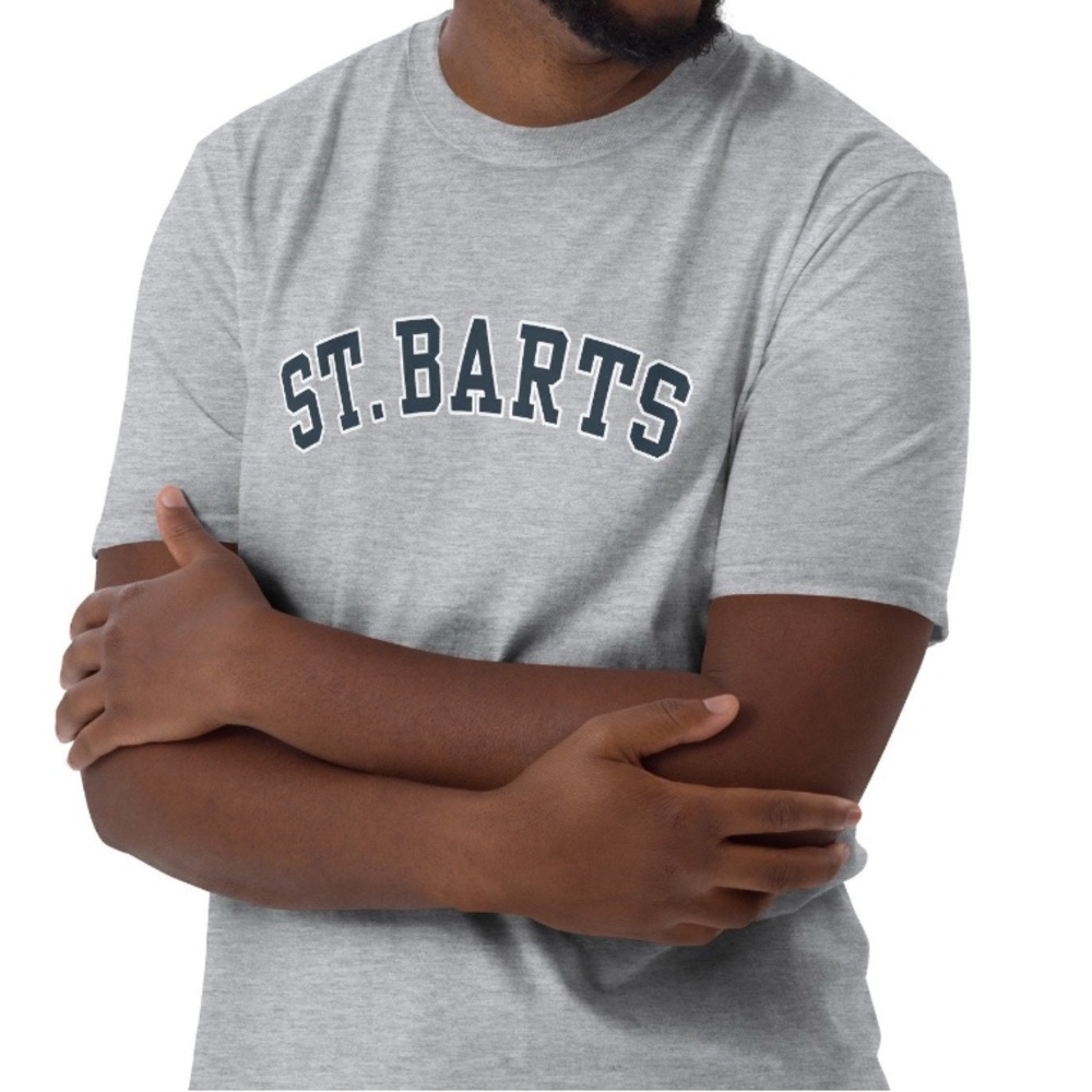 ST. BARTS Sporty Unisex Comfy Soft T-shirt Grey XL